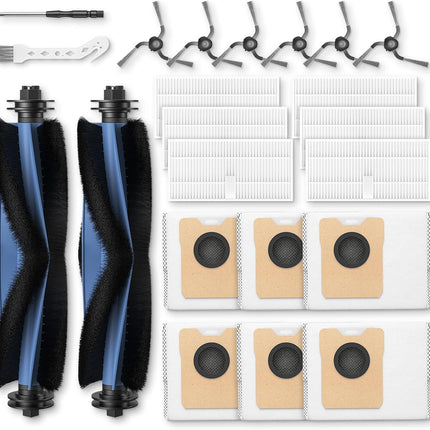 C10 Accessories for eufy C10 Robot Vacuum, 22 Pack Replacement Parts Include: 2* Main Rolling Brush, 6* Washable Filter, 6* Side Brush, 6* Dust Bag, 2* Cleaning Tool