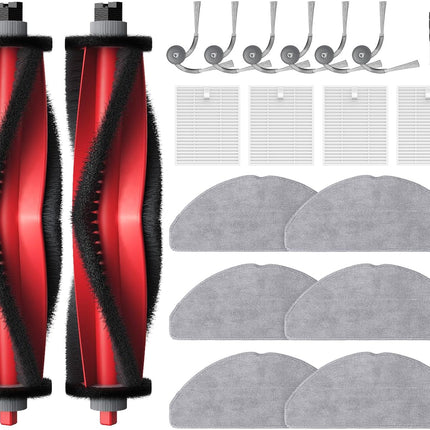 Replacement Parts Accessories Compatible with Roborock Q7 M5+/ Q7 M5/ Q7 L5/ Q7 L5+ Robot Vacuum Cleaner, 2 Roller Brushes, 6 Mop Pads, 6 Side Brush, 4 Filters, 1 Cleaning Brush & 1 screwdriver