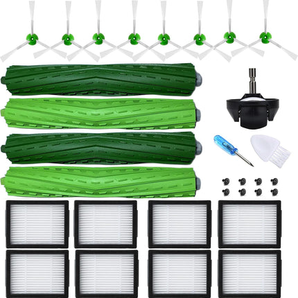 Parts accessories Compatible for iRobot Roomba e5 e6 i1 i2 i3 i4 i5 i6 i7 i8 j5 j6 j7 j8 and all Plus i e j Series Vacuum Cleaner 2 Set Roller Brushes 8 HEPA Filters 8 Side Brushes 1 caster wheel