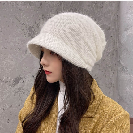 Ribbed Knit Beanie Hat - Winter Warm Skull Cap for Men Women - High Quality Acrylic Close Fit Casual Cuffed Hat - White
