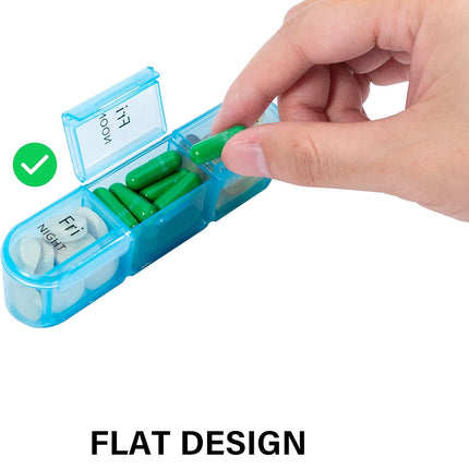 Pill Organizer 3 Times a Day, Weekly Pill Case, Travel Pill Box 7 Day, Daily Medicine Organizer with Large BPA Free Container to Hold Vitamins, Supplements and Medication