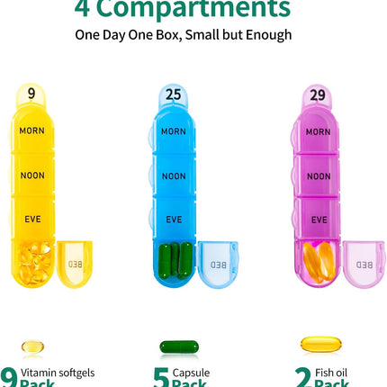 Monthly Pill Organizer 4 Times a Day, 30 Day Pill Organizer with Daily Pill Box Organizer, One Month Medicine Pill Case, 31 Day Pill Container Pill Holder to Hold Supplement and Medication
