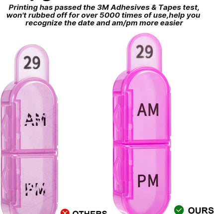 Monthly Pill Organizer 2 Times a Day - 30 Day Pill Box AM PM, BPA Free One Month Medicine Organizer Twice Daily, 31-Day Case to Hold Vitamins, Supplements & Medication