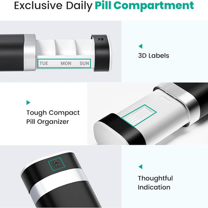 7-Day Slide-Out Pill Organizer | Travel Pill Case with Easy-to-Use Design | Drawer-Style Daily Medication Organizer (1 Time a Day) | Ideal for Home, Travel & Offices