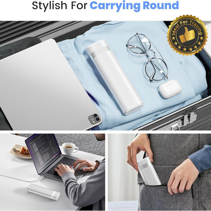 7-Day Pill Organizer, Travel Pill Case with Easy-to-Use Design, Large-Capacity Vitamin Box, Portable Drawer Medication Organizer for Once-a-Day Vitamins, Pills, and Supplements (White)