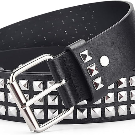Studded Belts Women Y2K Stud Punk Rock Woman Girls Black Waist Belt for Cosplay Halloween