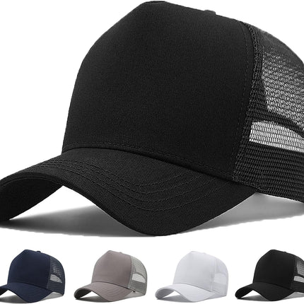 Oversize XXL Mesh Trucker Hat Big Head Hats for Men High Crown Baseball Cap Breathable Dad Hat Adjustable 23.6"-25.6"