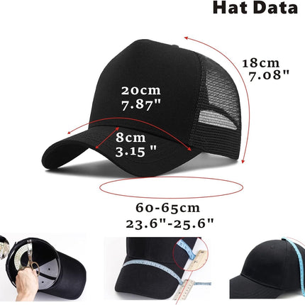 Oversize XXL Mesh Trucker Hat Big Head Hats for Men High Crown Baseball Cap Breathable Dad Hat Adjustable 23.6"-25.6"