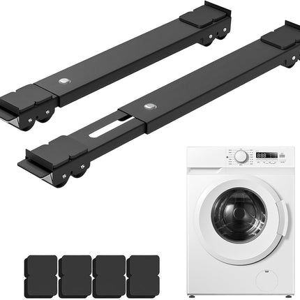 Heavy Duty Furniture Appliances Rollers, Extendable Appliance Rollers with Brake, Mobile Washing Machine Base for Refrigerators, Dishwashers, Washing Machines, 660 lbs Total Load