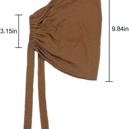 4 Pcs Women Hijab Undercap Muslim Inner Beanies Cap with Tie Back Closure Adjustable Underscarf Hat Chemo Turban Cap