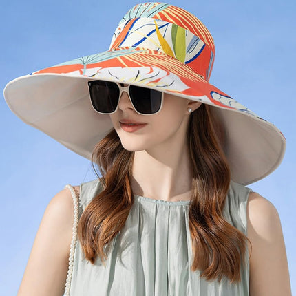 Super Wide Brim Sun Hat for Women Packable Reversible Double-Side-Wear Hats UV Protection Summer Beach Bucket Cap