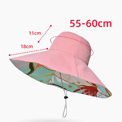 Super Wide Brim Sun Hat for Women Packable Reversible Double-Side-Wear Hats UV Protection Summer Beach Bucket Cap