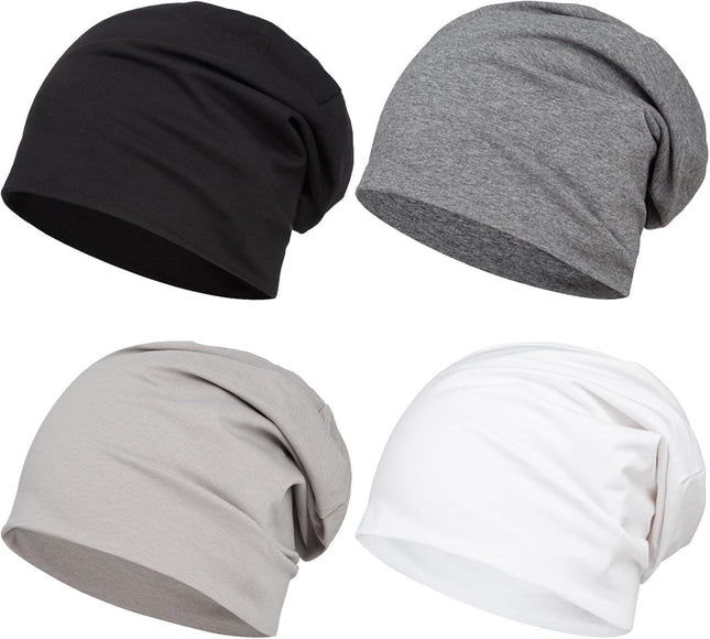 Cotton Slouchy Beanie Hat Baggy Lightweight Beanie Chemo Slouchy Cap Soft Daily Beanie Men Women