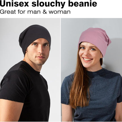Cotton Slouchy Beanie Hat Baggy Lightweight Beanie Chemo Slouchy Cap Soft Daily Beanie Men Women