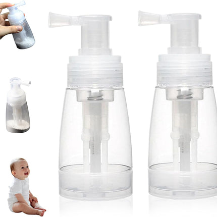 2PCS Powder Spray Bottle, 180ml Portable Powder Dispenser with Converging Nozzle, Powder Container Even Dispensing Powder Spray for Baby Powder, Body Powder and Even Edible Glitter