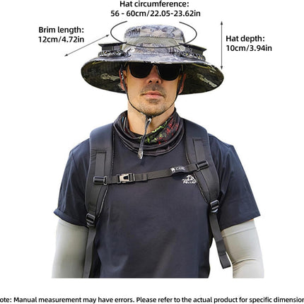 Wide Brim Solar Fan Hat Outdoor 2 Solar Fan Sun Bucket Hat for Men Women Fishing Hat with Removable & USB Charging Fan