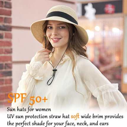 Women's Sun Hats UV Protection Large Wide Brim Hat Women Packable Sun Hat for Women Straw Hats