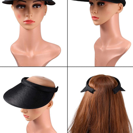 3 Pieces Sun Visor Hats Summer Wide Brim Clip on Beach Adjustable Large Brim Cap Golf Hat for Women