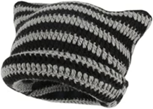 Crochet Hats for Women Cat Beanie Vintage Beanies Women Fox Hat Grunge Accessories Slouchy Beanies for Women