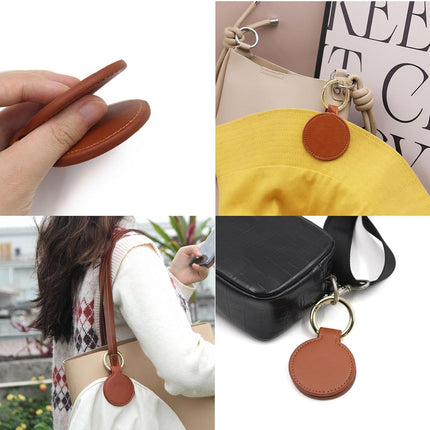 2-Pack Magnetic Hat Clips for Travel | PU Hat Clip Holders for Sun Hats & Wide-Brim Hats | Hands-Free Bag Accessory | No Marking (Black & Brown)