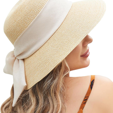 Sun Hat Womens Wide Brim Foldable Straw Hats Beach Sun Hats for Women Floppy Summer Hats UPF 50+