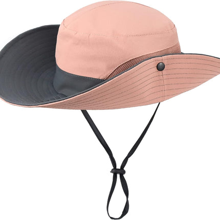Sun Hat for Women Summer UV Protection Beach Hat Wide Brim Mesh Bucket Fishing Hat with Ponytail Hole Foldable Packable Hat