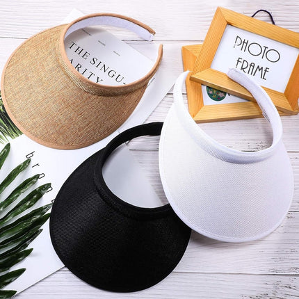 3 Pieces Sun Visor Hats Summer Wide Brim Clip on Beach Adjustable Large Brim Cap Golf Hat for Women
