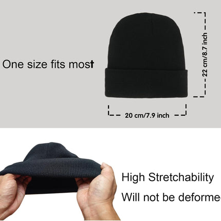 2 Pack Beanies for Men Women,Warm Winter Hat,Unisex Toque Bonnet,Knit Cuffed Beanie