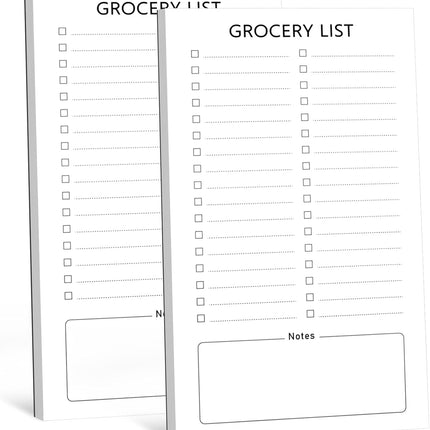 Grocery List Magnet Pad for Fridge, 2 Pack Magnetic Notepads Refrigerator, Full Back Shopping Lists, 60 Sheets Per Note Pads -