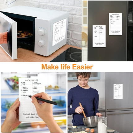 Grocery List Magnet Pad for Fridge, 2 Pack Magnetic Notepads Refrigerator, Full Back Shopping Lists, 60 Sheets Per Note Pads -
