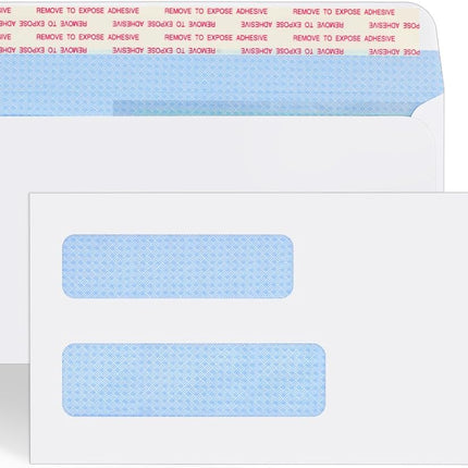 #10 Window Envelopes 72P, Double Self Seal for Invoices, Statements and Business Checks, Size 4-1/8 x 9-1/2 Inches (White) -
