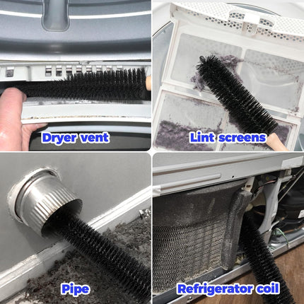 3 Pieces Dryer Vent Cleaner Kit - Lint Screens Brush Part,Dryer Trap Vacuum Brush,Vacuum Hose Attachment,Compatible with Most Cleaner,Quickly Removers 3p-blue