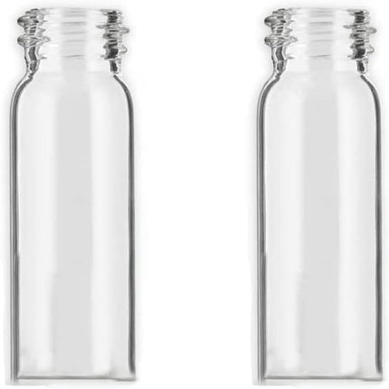 iSnuff Sample Bottle - 5ml Clear Glass with Screw Cap Lid and Scoop - Refillable for Travel, Preservation, Test Container for Spice and Small Items - 4 Pack