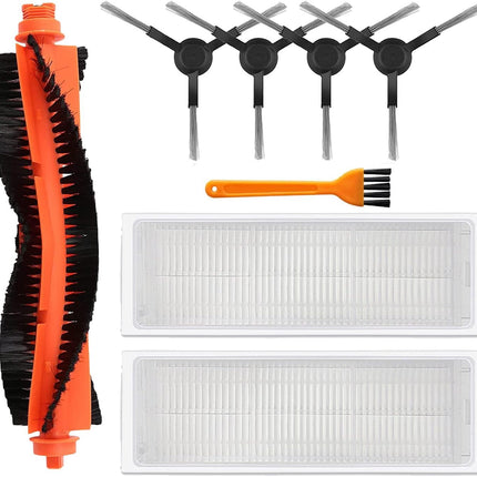 Replacement Spare Parts or WYZE Robot Vacuum Cleaner WVCR200S Accessories, 1 Main Roller Brush,4 Side Brushes, 2 Hepa ilters, 1 Cleaning Brush