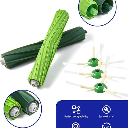 Replacement Parts & Accessories or iRobot E, I & J Series, Combo i5, j5 Series Robot Vacuum, Dual Multi-Surace Rubber Brushes & 3 HEPA ilter & 3 Edge-Sweeping Brushes