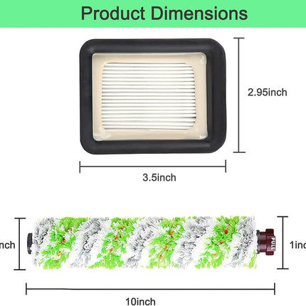 6 Pack Replacement Parts or bissell CrossWave Pet Pro 2306A & CrossWave 1785 Series 3888A Vacuum Cleaner, 3 Pack 2460 Brush Rolls,3 Pack 1866 ilters,Compare to Part 1613568&161-3568,1608684