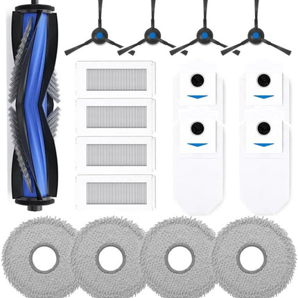 Replacement Parts Compatible with Ecovacs Deebot N30 Omni, N30 Pro Omni, Robot Vacuum Accessories 1 Roller 4 ilter 4 Side Brush 4 Mop Pad 4 Dust Bag