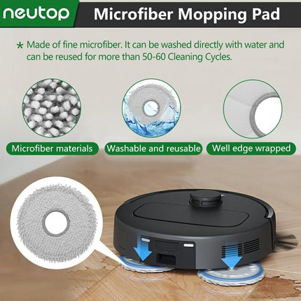 Replacement Parts Compatible with Ecovacs Deebot N30 Omni, N30 Pro Omni, Robot Vacuum Accessories 1 Roller 4 ilter 4 Side Brush 4 Mop Pad 4 Dust Bag