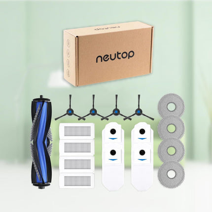 Replacement Parts Compatible with Ecovacs Deebot N30 Omni, N30 Pro Omni, Robot Vacuum Accessories 1 Roller 4 ilter 4 Side Brush 4 Mop Pad 4 Dust Bag