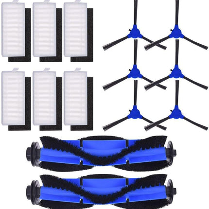 Replacement Parts Compatible with euy RoboVac 11S, 15T, 30, 30C, 15C, 12, 25C, 35C Accessories with 2 Main Rolling Brushes 6 ilter Sets 6 Side Brushes