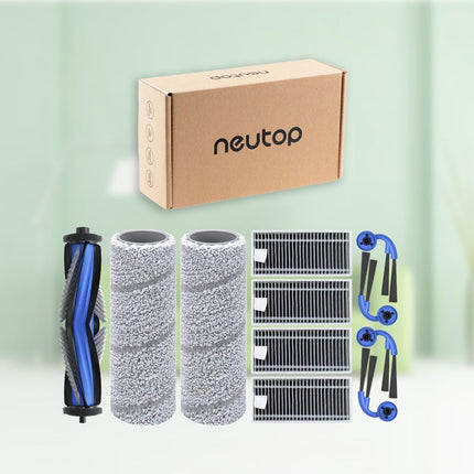 Replacement Parts Compatible with Ecovacs Deebot X11 OmniCyclone, Robot Vacuum Accessories with 1 Main Brush 2 Mopping Roller 4 ilter 4 Side Brush