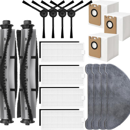 Replacement Parts Kit or HONITURE Q6 Pro, or Laresar L6 Pro, or AIRROBO T10+, or Neabot N2 Robot Vacuum Accessories,2 Main Brush, 4 Side Brush, 4 Hepa ilter, 4 Mop Pad,3 Dust Bag