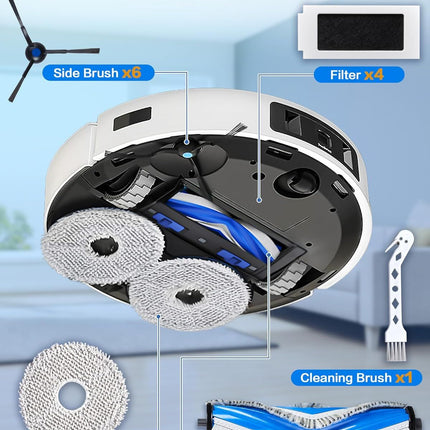 Accessories or ECOVACS DEEBOT T30S/T30S PRO/T30S AI Robot Vacuum, Quality Replacement Parts or Better Cleaning Perormance