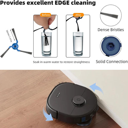 22 Pack Replacement Accessories or euy X10 Pro Omni Robot Vacuum Cleaner, 2 Mainbrush 4 ilter 6 Dust Bag 4 Mop Pads 4 Sidebrush 1 Cleaning Brush 1 Screwdriver