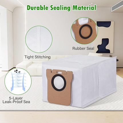 24 Pack Accessories Kit or Dreame L10s Ultra / L10 Ultra Robot Vacuum Replacement Parts Including 1 Main Brush 4 HEPA ilters 6 Sidebrushes 6 Mop Pads 6 Dust Bags 1 Cleaning Brush