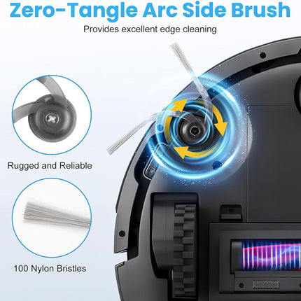 22 Pack Replacement Accessories or  Q7 M5 / Q7 M5+ / Q7 L5 / Q7 L5+ Robot Vacuum Cleaner, 2 Main Brushes 6 Side Brushes 6 HEPA ilters 6 Mop Pads 1 Cleaning Brush 1 Screwdriver