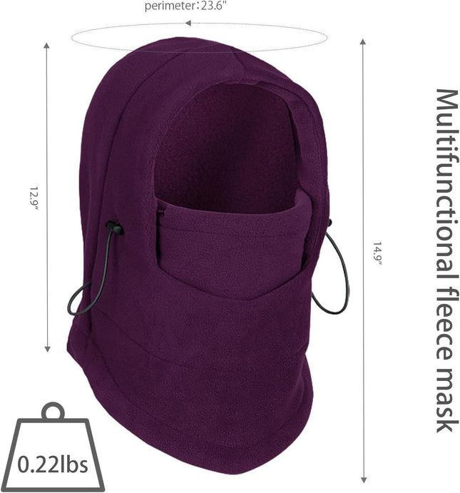 Breathable Adjustable Hat, Winter Balaclava, Ski Mask with Thick Warm Fleece Face Cover for Snowboarding, Skiing