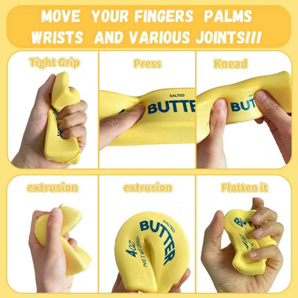 3Pcs Slow Rebound Cute Butter Squeeze Stress Balls, 2026 New Realistic Soft Butter Stick Fidget Toy,Slow Rising Portable Squishy for Adults Anxiety & Stress Relief, Sensory Gifts for Office, Home