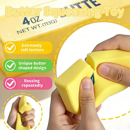 3Pcs Slow Rebound Cute Butter Squeeze Stress Balls, 2026 New Realistic Soft Butter Stick Fidget Toy,Slow Rising Portable Squishy for Adults Anxiety & Stress Relief, Sensory Gifts for Office, Home