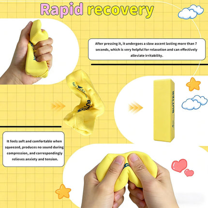 3Pcs Slow Rebound Cute Butter Squeeze Stress Balls, 2026 New Realistic Soft Butter Stick Fidget Toy,Slow Rising Portable Squishy for Adults Anxiety & Stress Relief, Sensory Gifts for Office, Home